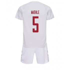Danmark Joakim Maehle #5 Borta Kläder Barn VM 2022 Kortärmad (+ Korta byxor)